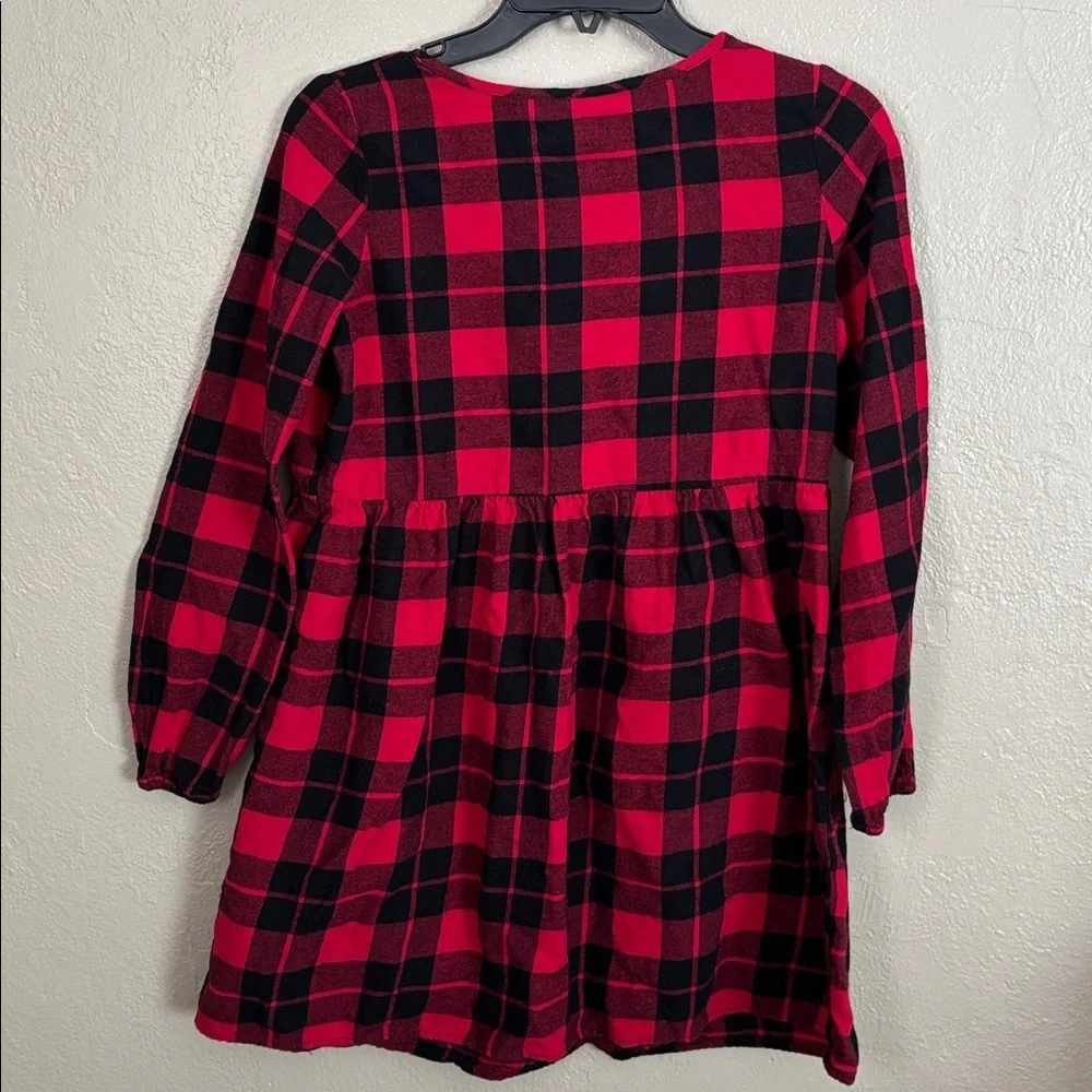 Children’s Place Girls Red Buffalo Plaid Flannel Holiday Christmas Dress Size 16 - Picture 5 of 6